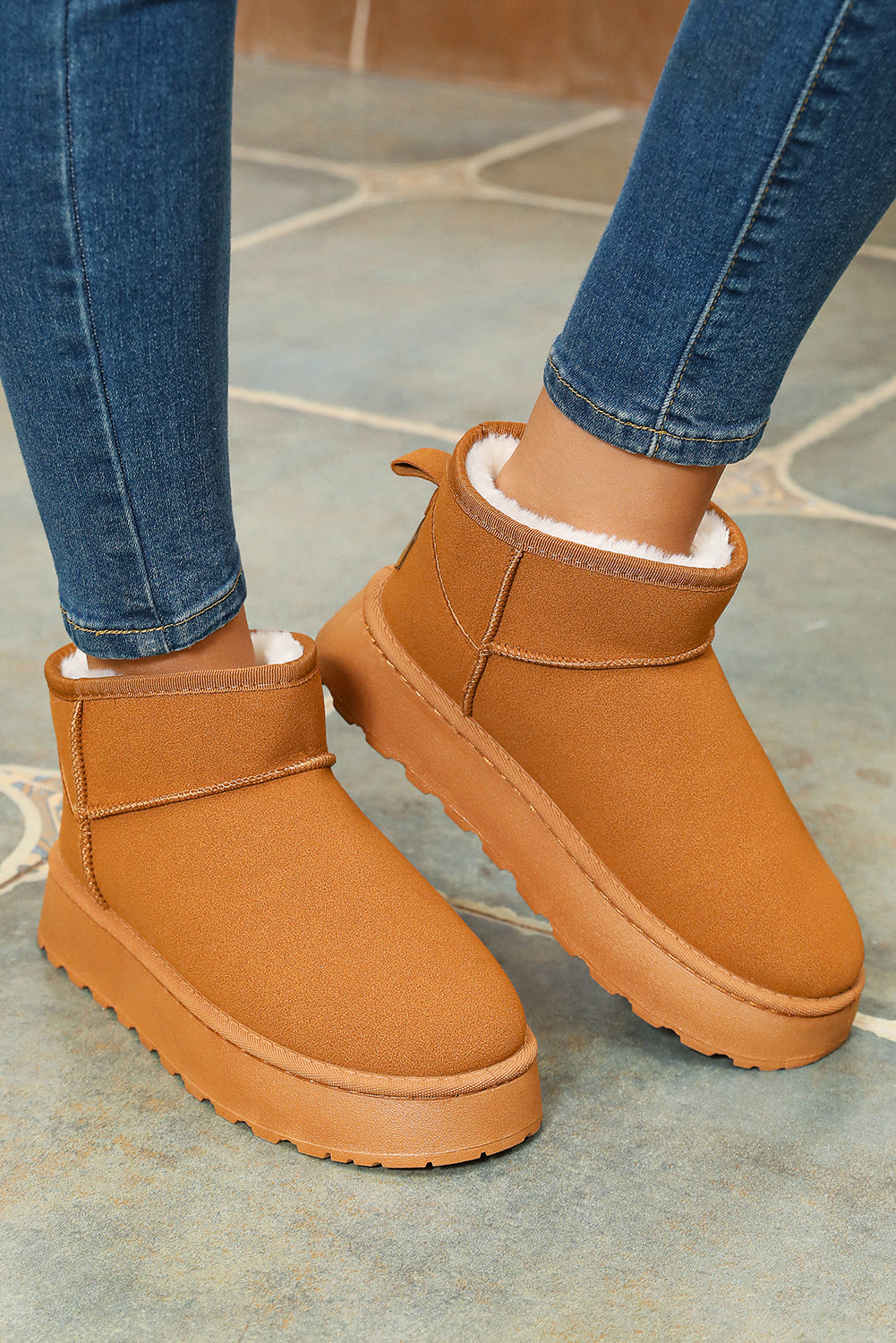 Anna Fur Lined Suede Ankle Snow Boots-3